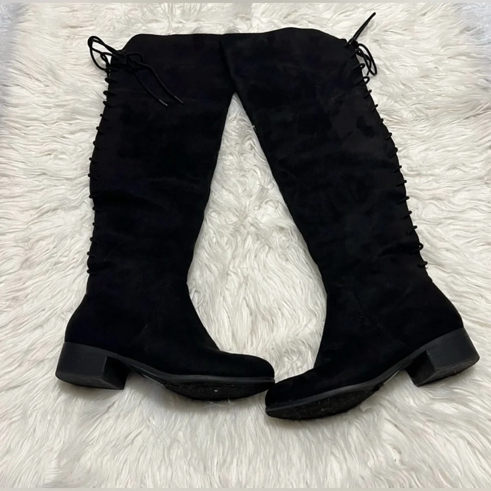 Soda Black Over the Knee Boots Women Size 6